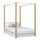 Wooden canopy bed with drawer white-oak – child’s room, scandi style