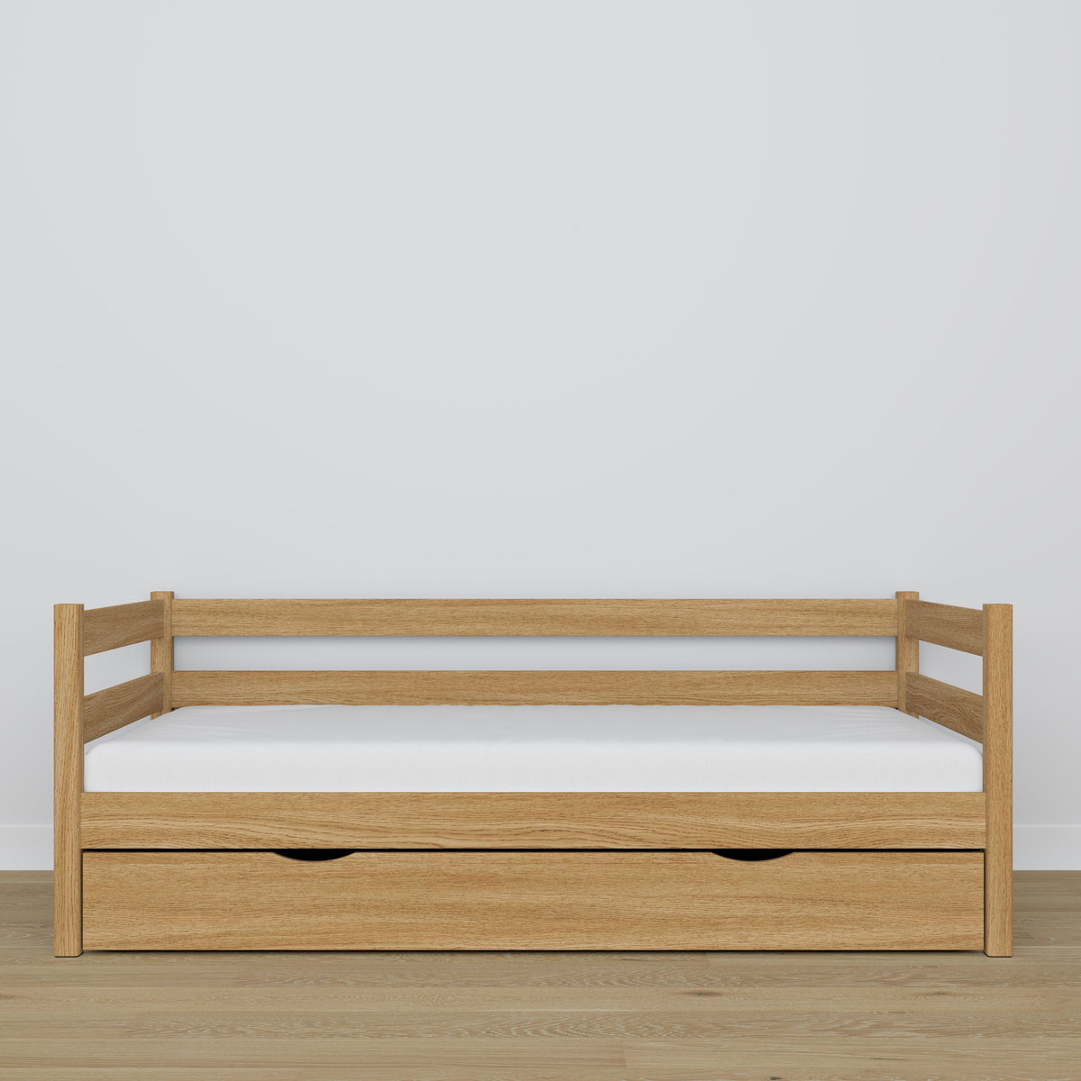 Sofabett mit Schublade Natureiche aus Eiche – Maße und Schema, Nizio