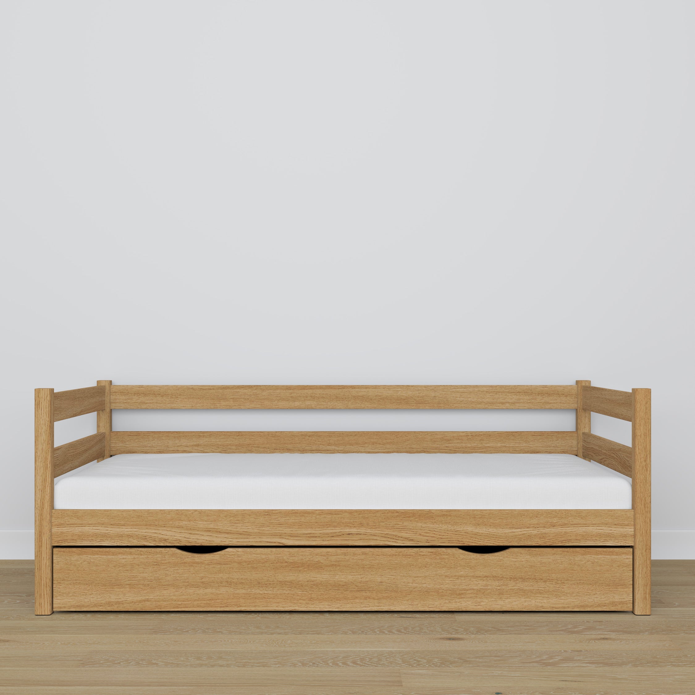 Sofabett mit Schublade Natureiche aus Eiche – Maße und Schema, Nizio