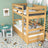 Natural Pine Bunk Bed for Children – Mattress Drawer, Wooden, Nizio