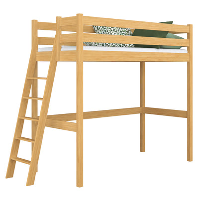 Hochbett aus Holz Kiefer natur – Kinderzimmer, Massivholz, Scandi-Stil