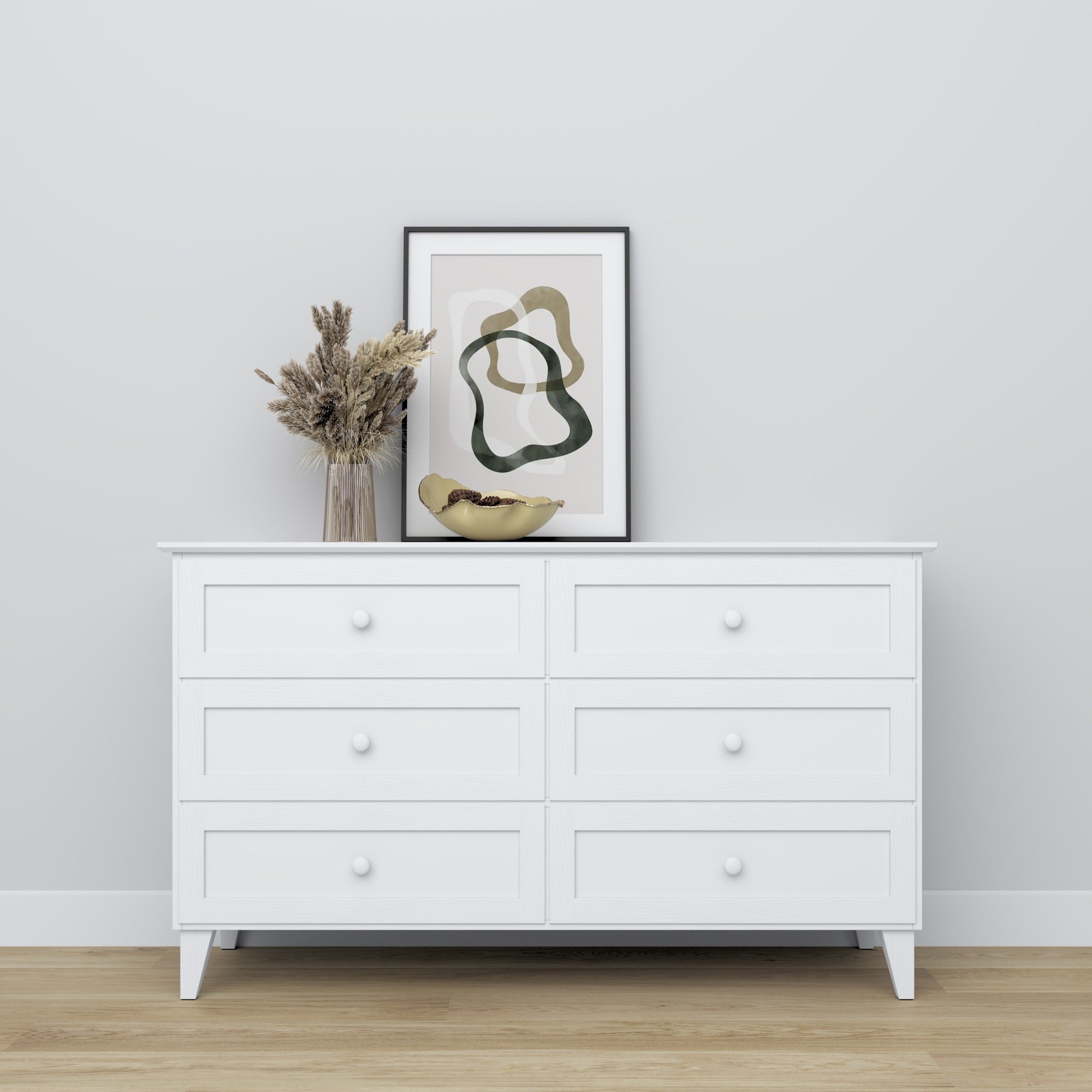 Kommode 6S 154 Scandi Holz in Wunschfarbe RAL/NCS – Massivholz, Nizio
