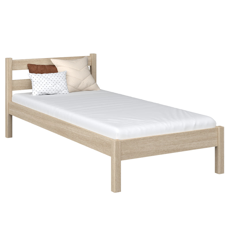 Einzelbett aus Eiche weiß gebeizt – Kinderzimmer, Massivholz, Scandi-Stil