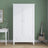 Armoire 2D1S blanc – en bois, portes fermées, vue frontale, Nizio