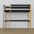 Loft bed black/oak wooden – top view of the sleeping area
