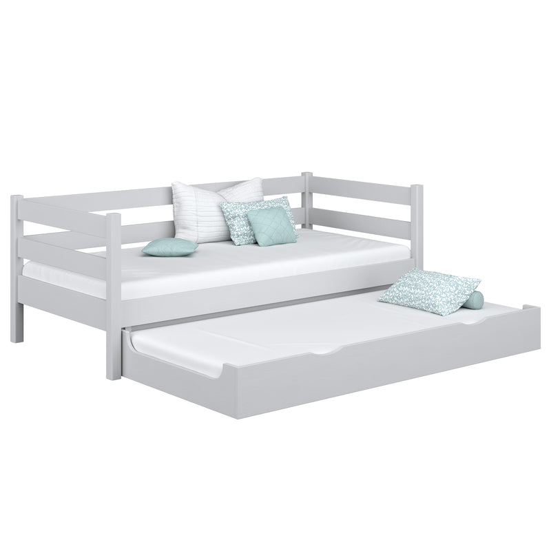 Sofabett mit Schublade für Matratze aus Holz grau – Kinderzimmer, Scandi