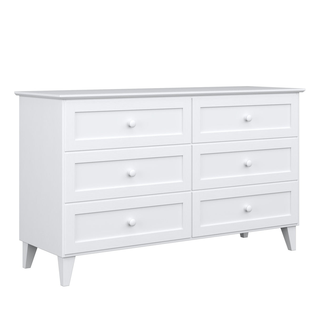 Commode 6S blanc 154 cm en bois – dimensions et schéma, Nizio