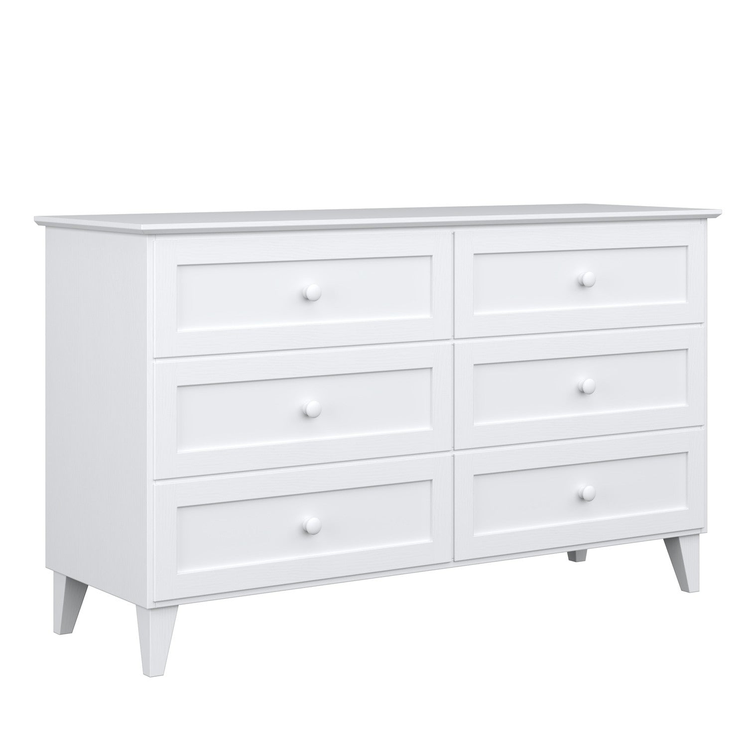 Commode 6S blanc 154 cm en bois – dimensions et schéma, Nizio