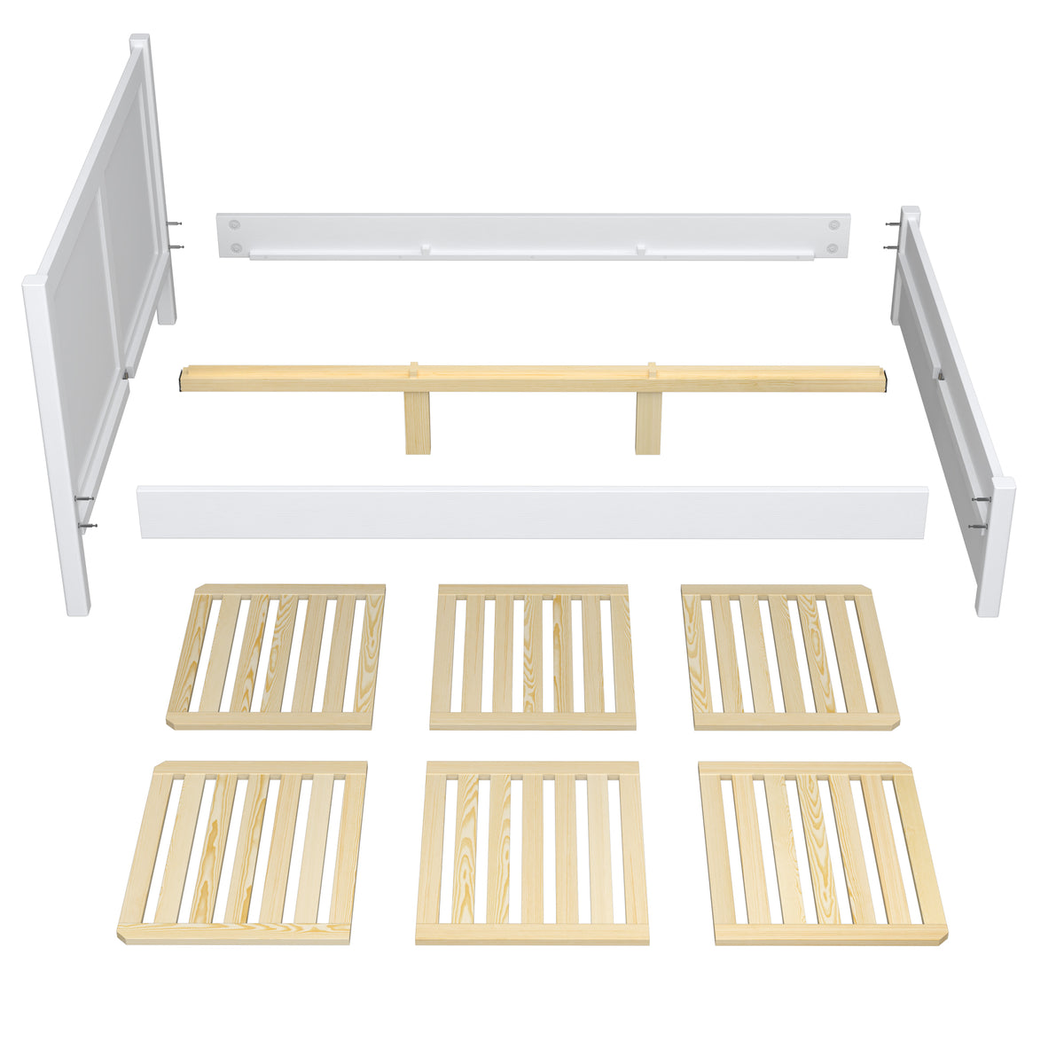 Double bed with drawer black with oak made of wood – side view, Nizio