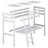 White and Oak Wooden Loft Bed with Desk – Scandi Room Arrangement, Nizio