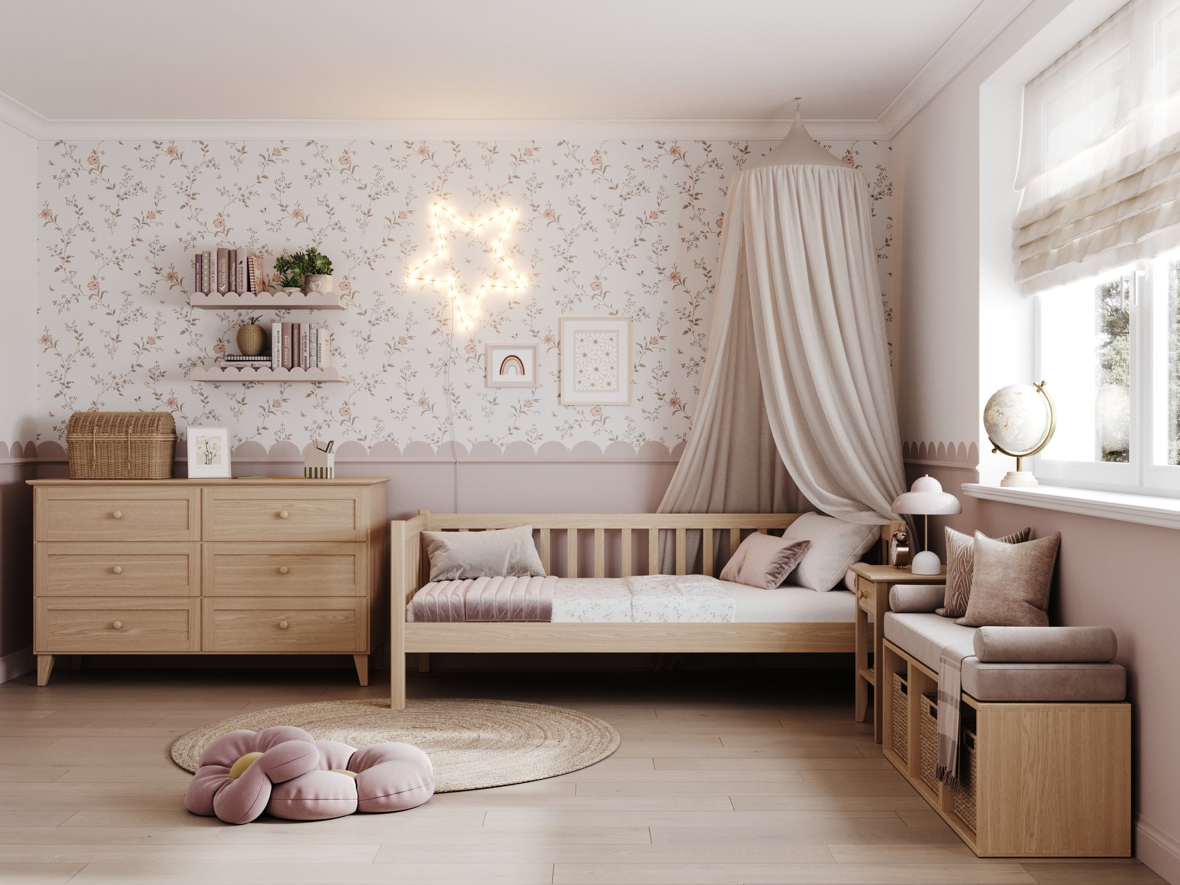 Sofa-lit chêne naturel en chêne – dimensions et schéma, Nizio