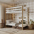 Lit superposé blanc-chêne – échelle i barrière ochronna en bois, Nizio Home