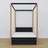 Black and Oak Canopy Bed – Open Drawer, Wooden, Nizio Home