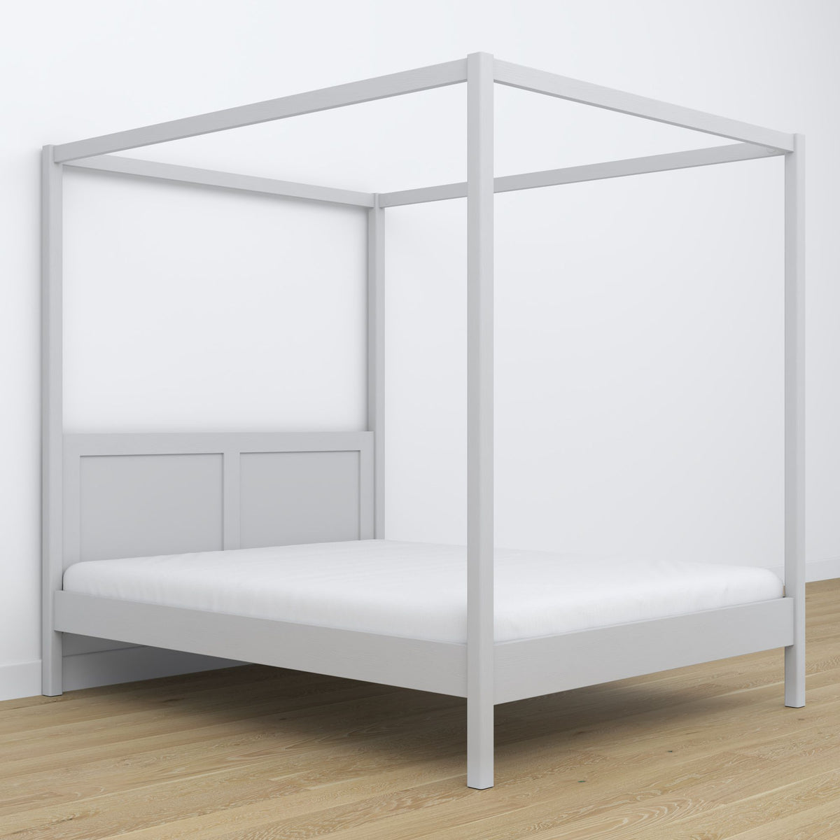 Himmelbett aus Holz, Grau – Maße und Schema, Nizio Home