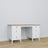Bureau 6S blanc avec chêne – en bois, plateau large, vue frontale, Nizio