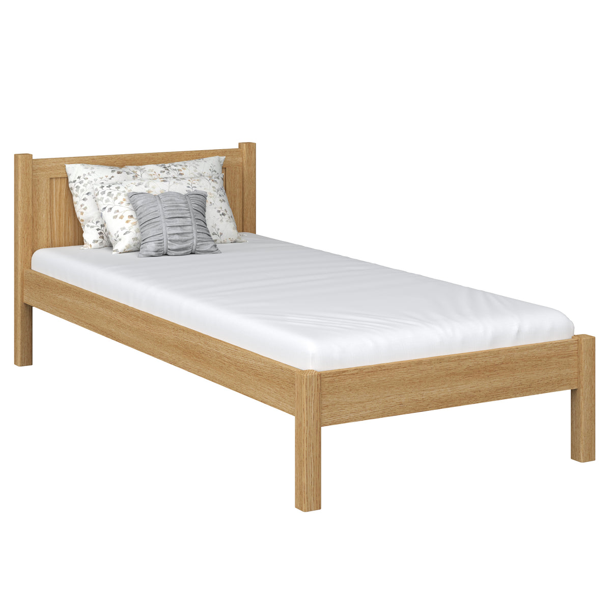 Bett natureiche – Eichen-Kopfteil, Nahaufnahme der Holzqualität, Nizio