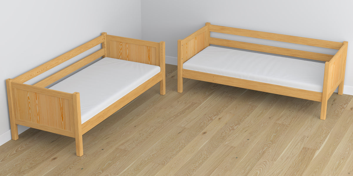 Natural Pine Wooden Bunk Bed with Drawer – Scandinavian Design, Nizio