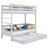 Grey Bunk Bed with Mattress Drawer – Safety Rail, Wooden, Nizio Home