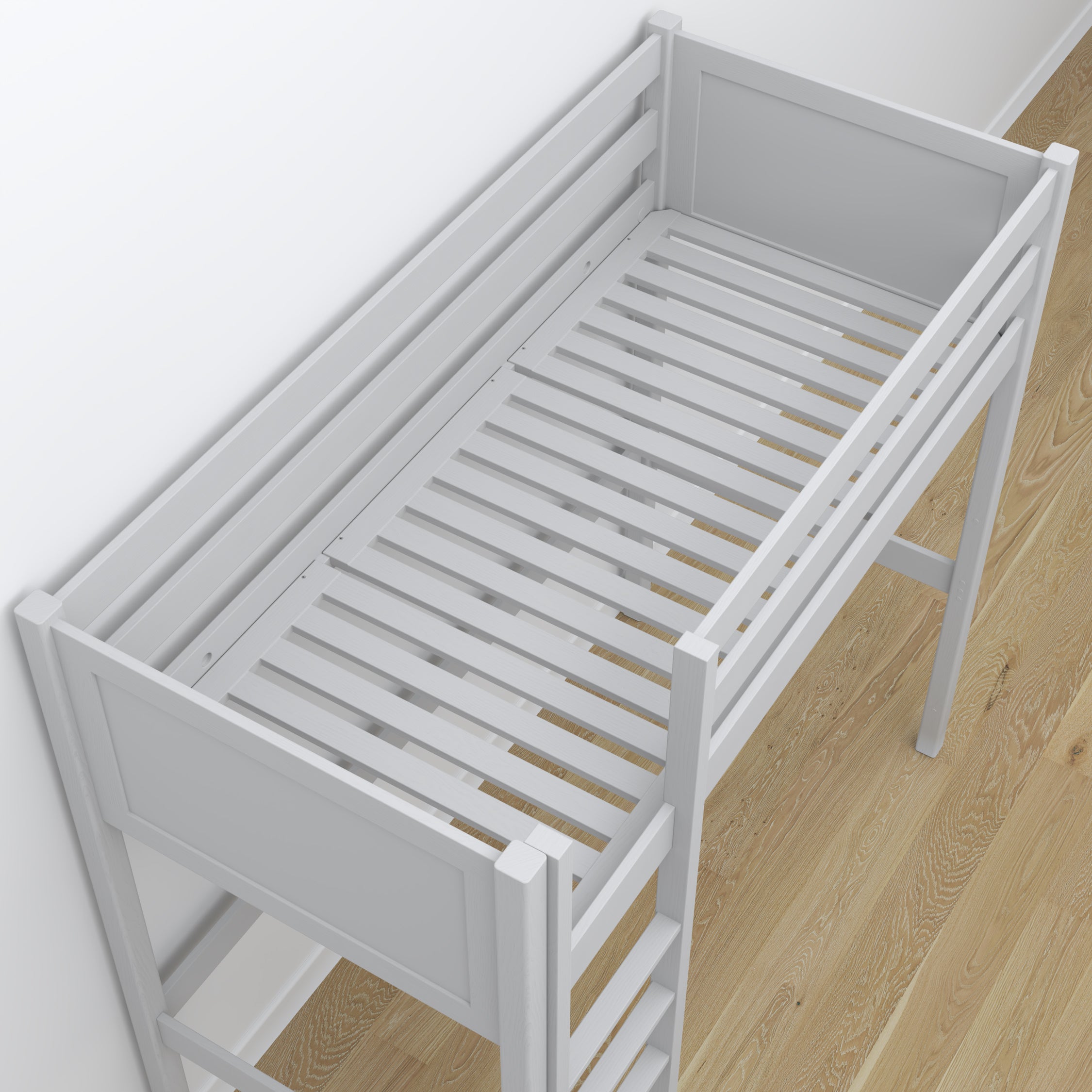 Hochbett Grau im Kinderzimmer – Scandi-Einrichtung, Holz