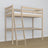 Loft bed with desk bleached oak oak – dimensions, Nizio Home