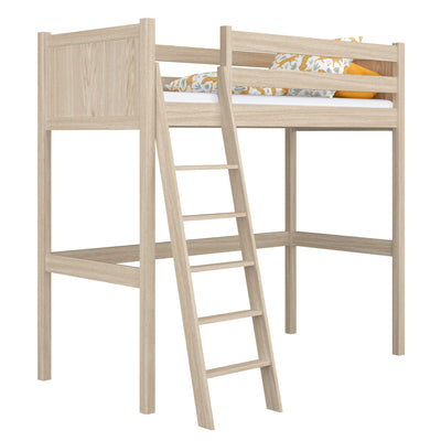 Hochbett Eiche geweißt – Kinderzimmer, Massivholz, Scandi-Stil