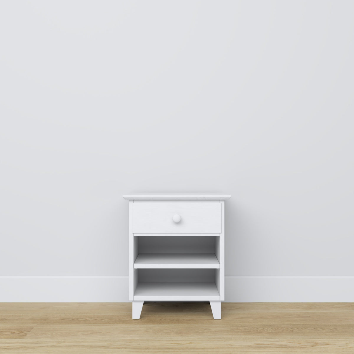 table de chevet 1S N02 Scandi en bois dans la couleur sur commande RAL/NCS – bois massif, Nizio