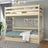Clear Pine Bunk Bed with Mattress Drawer – Safety Rail, Wooden, Nizio Home
