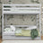 Grey Wooden Bunk Bed – Ladder, Rails, Drawer for Extra Mattress