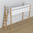 Hochbett aus Holz, Weiß-Eiche – Details der Verbindungen und Leiter, Nizio Home