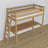 Lit mezzanine chêne naturel en chêne – vue du dessus na chambre, Nizio