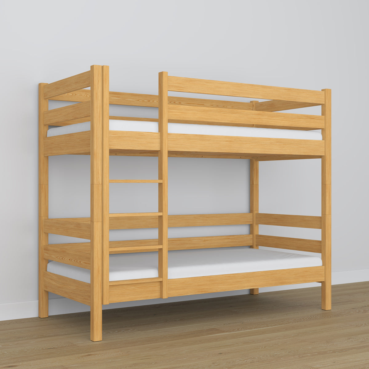 Etagenbett Kiefer natur aus Holz – Seitenansicht, Nizio Home