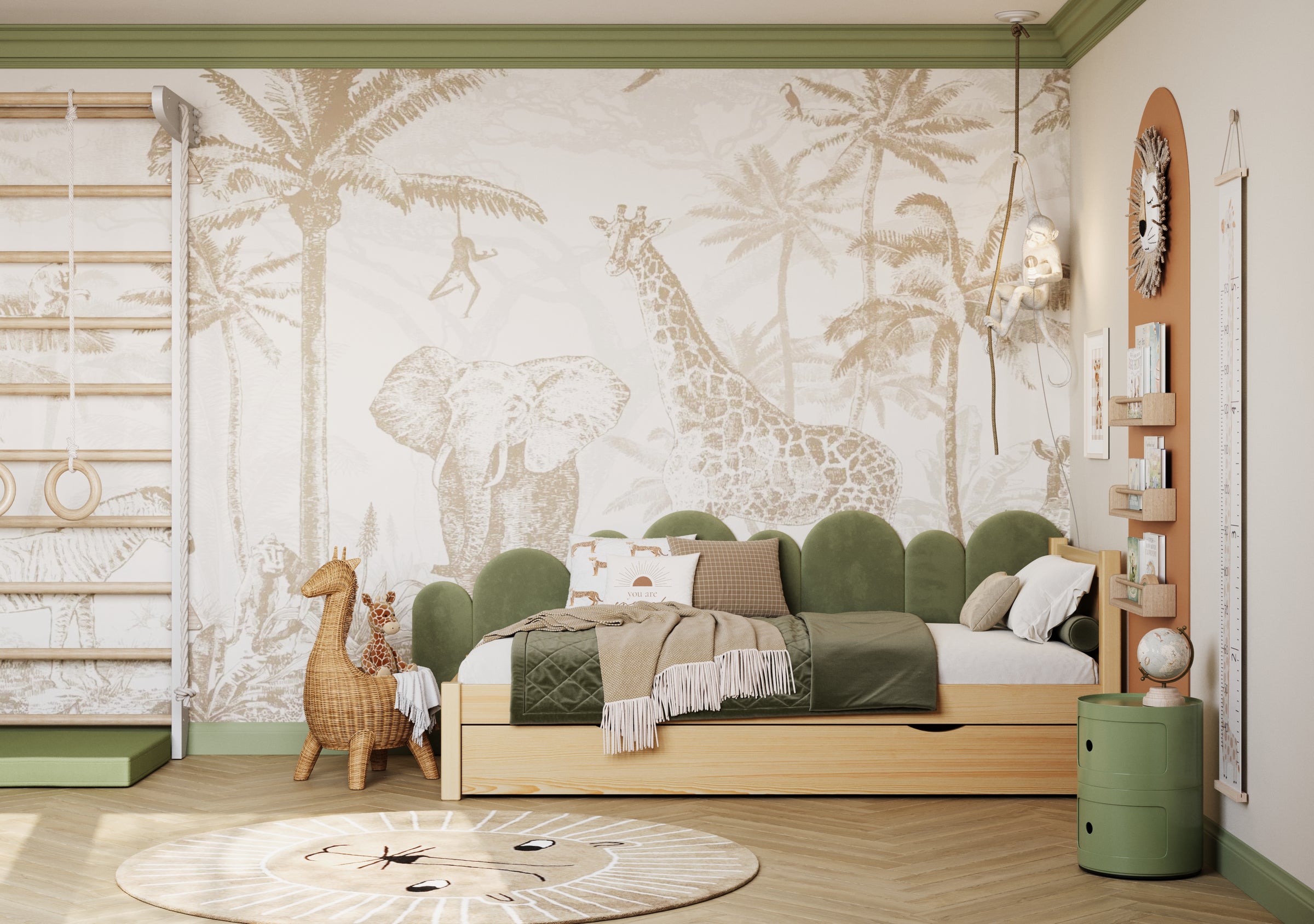 Lit avec tiroir en bois pin naturel – chambre d'enfant, décoration scandinave