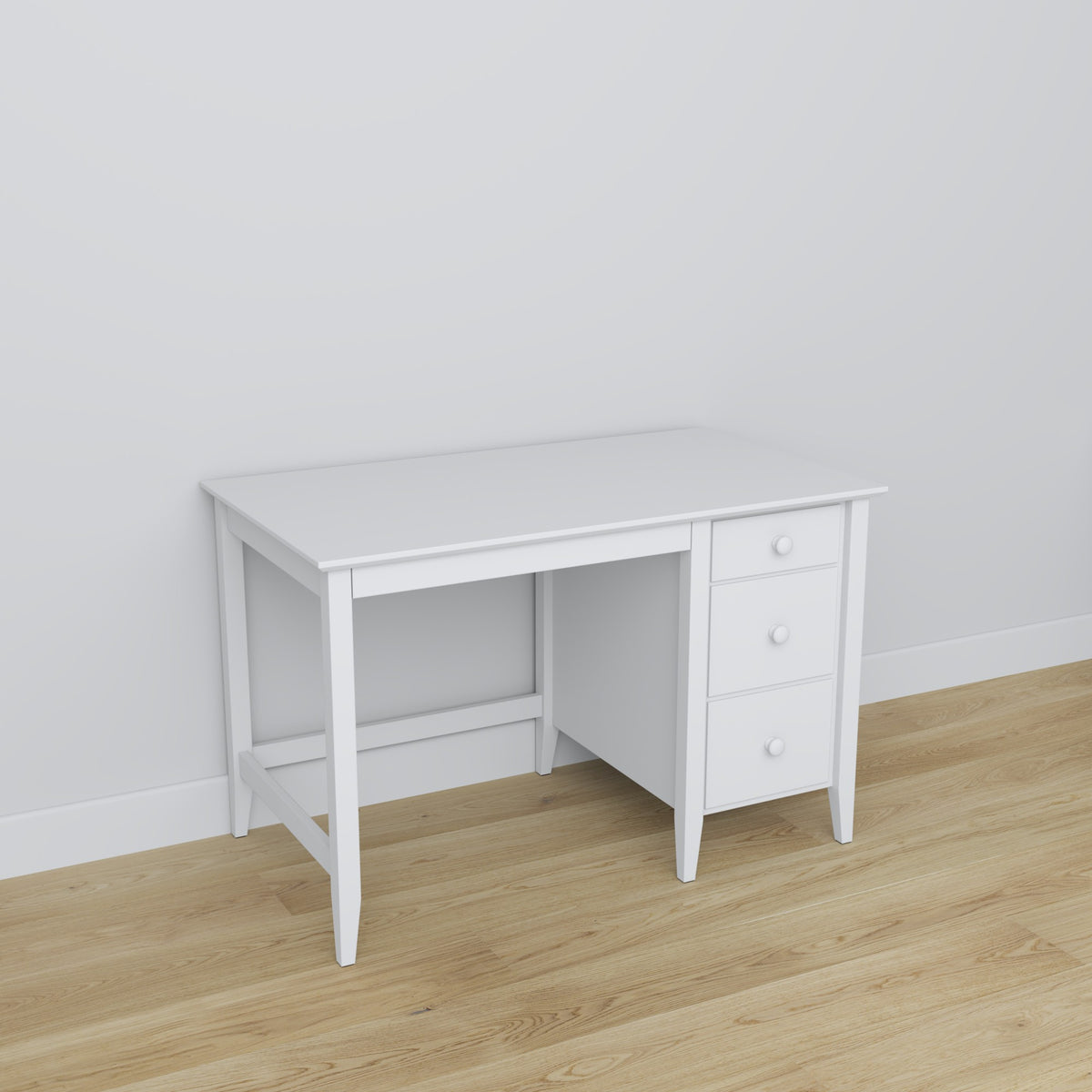 Bureau 3S blanc en bois – dimensions et schéma, Nizio Home