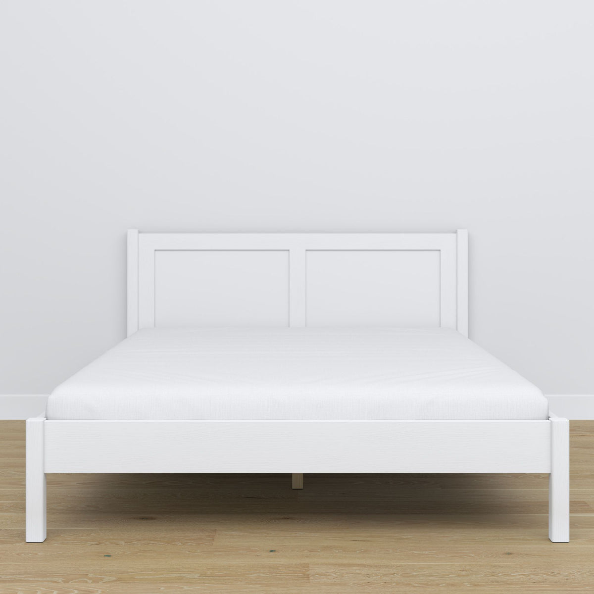 Doppelbett Weiß – Lattenrost aus Holz, Nizio Home