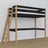 Hochbett schwarz-eiche aus Holz – Abmessungen und Schema, Nizio