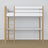 Loft bed white/oak wooden – top view of the sleeping area, Nizio