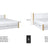 Wooden double bed white with oak – joint and drawer details, Nizio