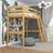 Natural Pine Wooden Loft Bed – Free Space Under the Sleeping Area, Nizio