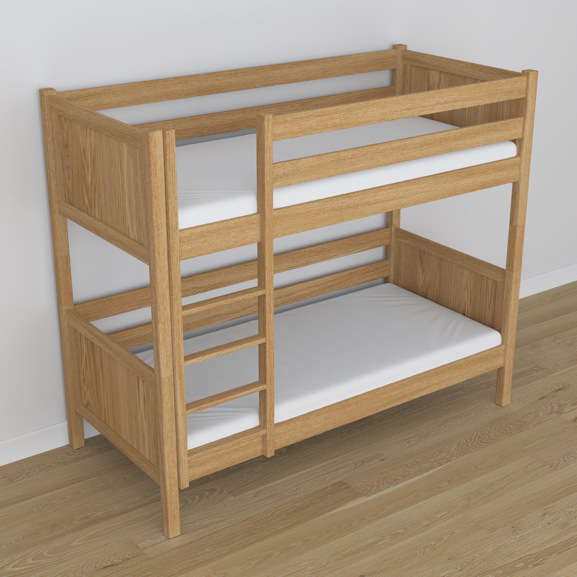 Natural Oak Oak Bunk Bed – Side View, Nizio Home
