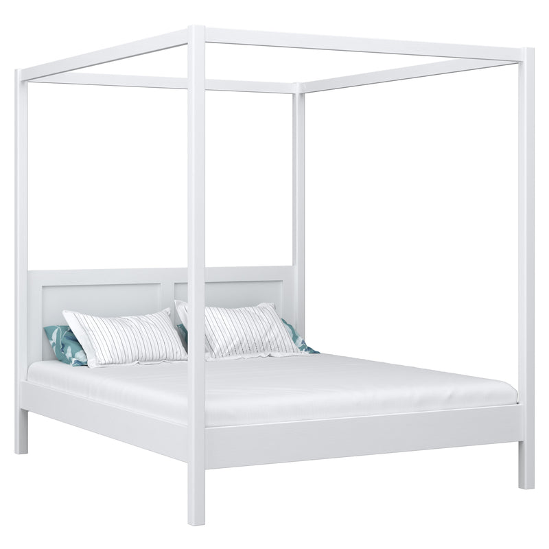 Double bed with canopy N02 wooden in custom RAL/NCS color – solid wood, Nizio
