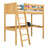 Natural Pine Wooden Loft Bed with Desk – Children’s Room, Scandi Nizio