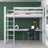Loft bed grey with desk – study space under the sleeping area, wooden