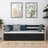 Sofa-Bett schwarz-Eiche – seitliche Schutzbarriere Holz, Seitenansicht, Nizio