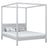 Doppelbett mit Baldachin Holz grau – Schlafzimmer, skandinavischer Stil