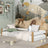 Lit bas blanc-chêne w chambre – décoration scandinave, en bois