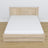 Lit double avec tiroir en chêne chêne blanchi – vue en biais, chambre scandinave