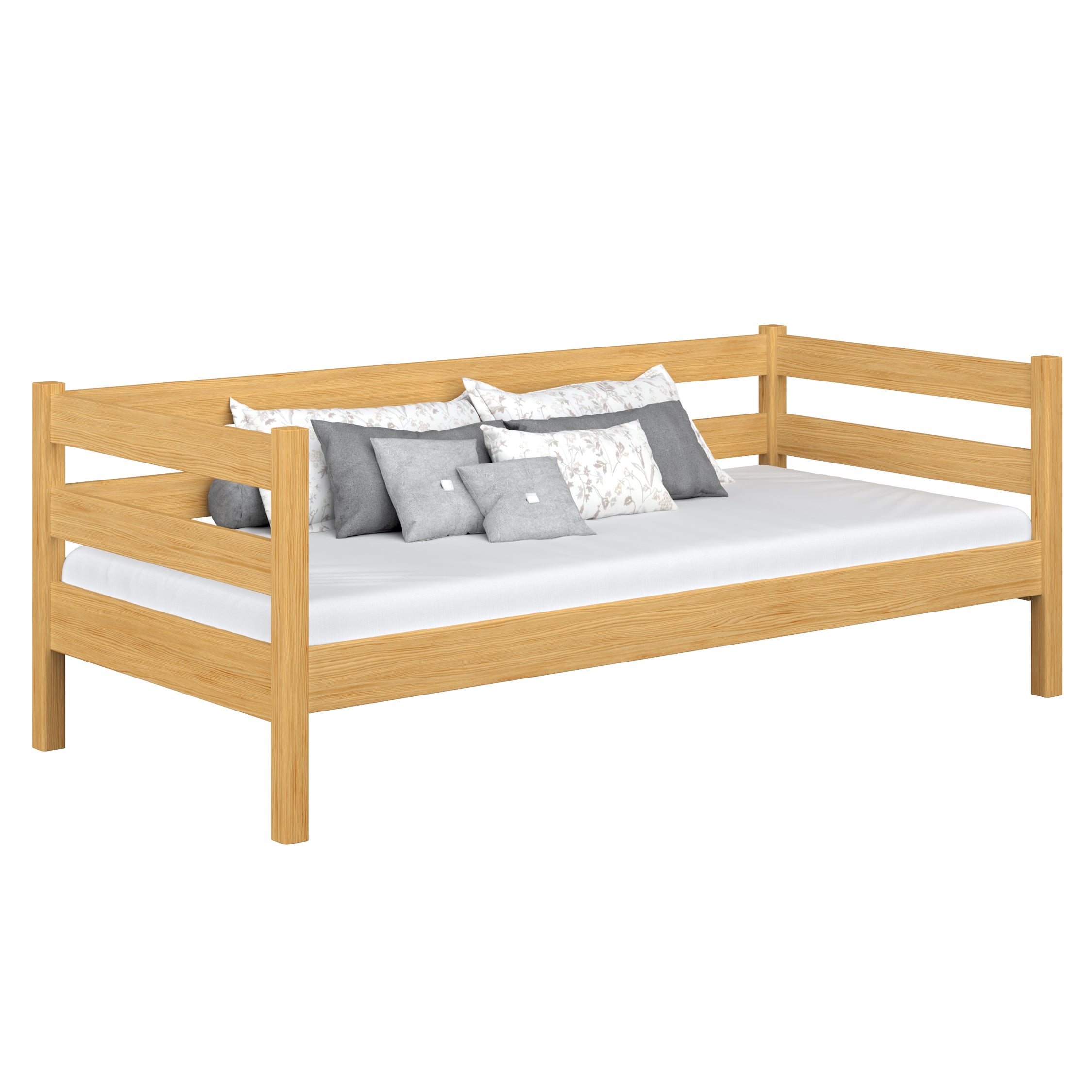 Holz-Sofabett Kiefer natur – Kinderzimmer, skandinavischer Stil Nizio