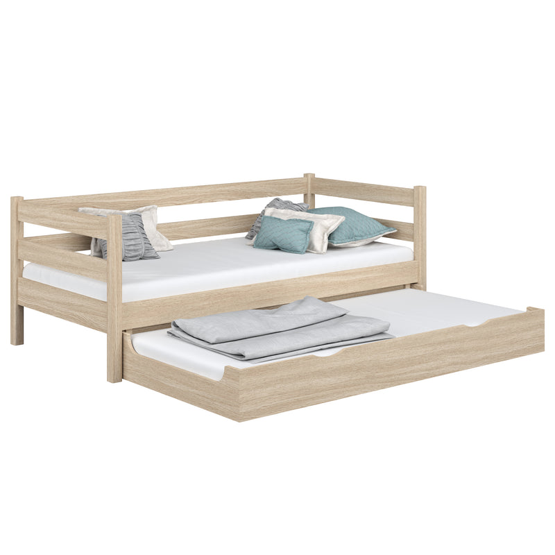 Sofabett mit Schublade für Matratze Eiche gebleicht aus Eichenholz – Kinderzimmer, Scandi