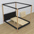 Bett mit Baldachin Schwarz-Eiche aus Holz – Schrägansicht, Schlafzimmer