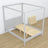 Bett mit Baldachin Aschgrau aus Holz – Seitenansicht, Scandi-Stil